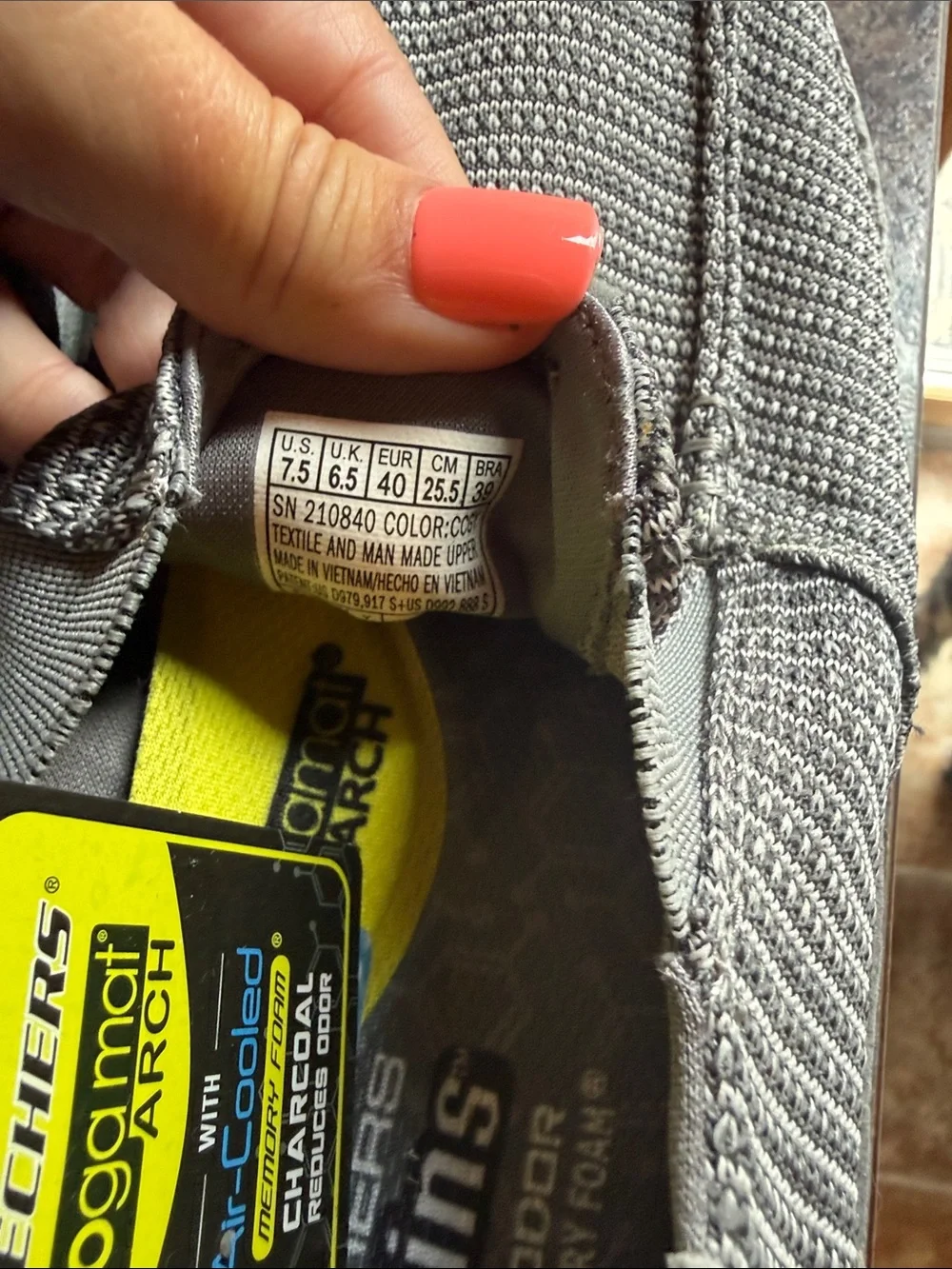 Skechers Men's Grey Knit Slip-On Loafers